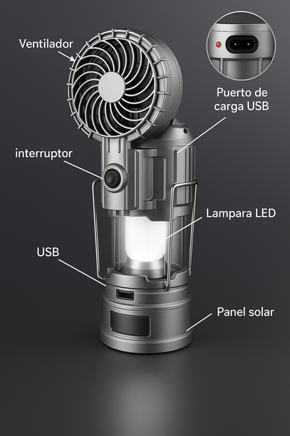 Ventiluz Solar Emergencias TM° 3 en 1